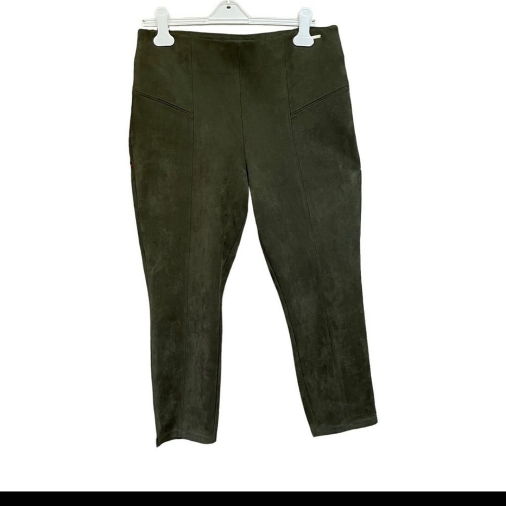 Marc New York Andrew Marck Womens Pants Size Large Olive Faux Suede Leggings